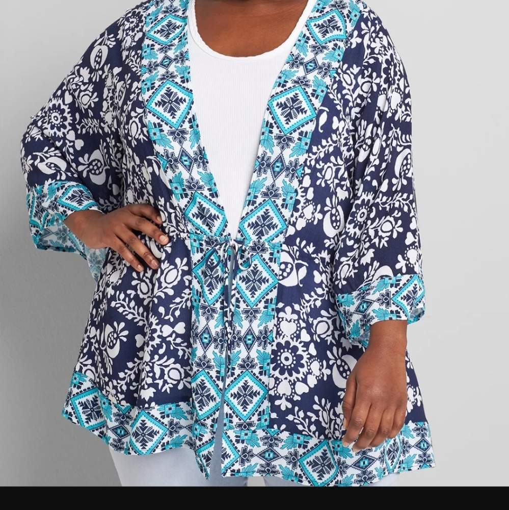 PRINTED TIE-WAIST OVERPIECE